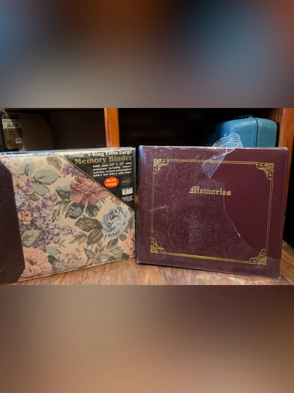 Floral Fabric 3-Ring Memory Binder & Burgundy 'Memories' Photo Album. Scrapbook